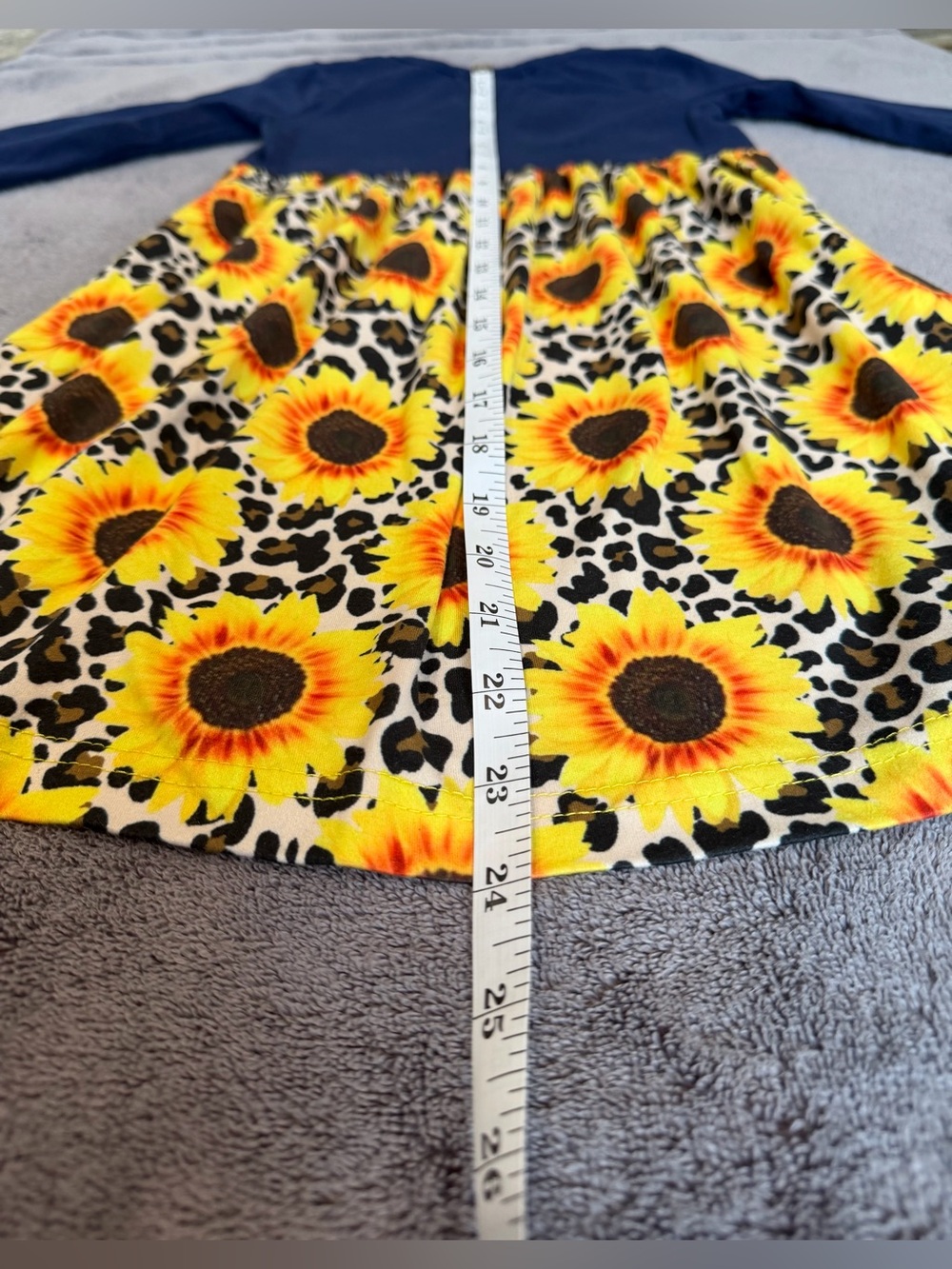 Sunflower Patch Navy & Yellow Girls Casual Dress - Picture 5 of 7